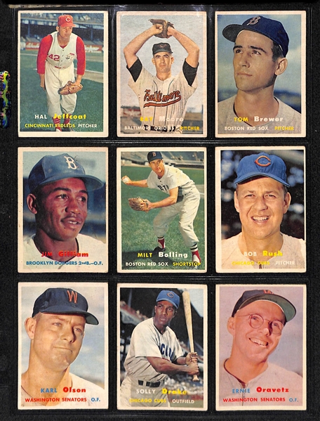 Lot Of 57 1957 Topps Baseball Cards w. Gil Hodges